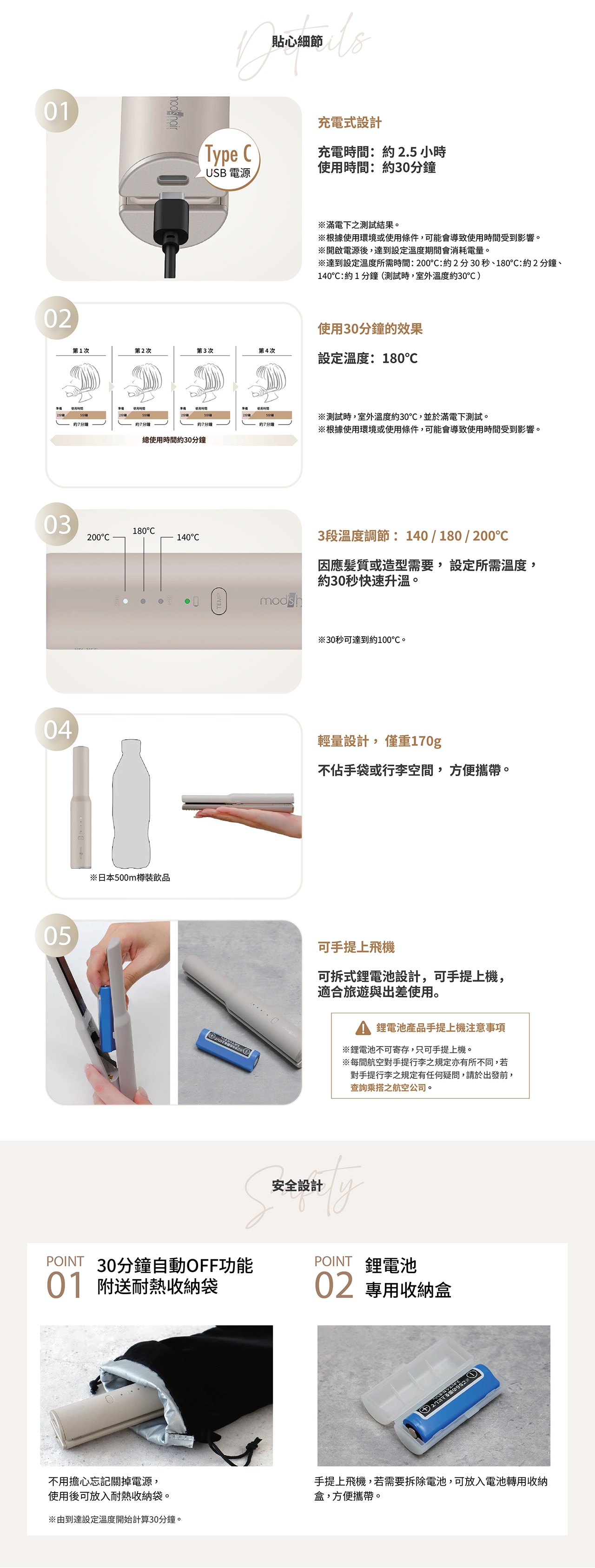 mod’s hair USB Rechargeable Smart Cordless Straightener - Black